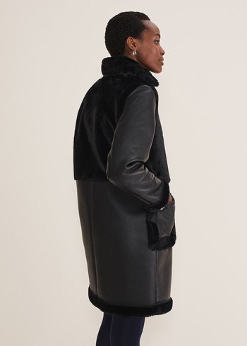 Phase Eight Nova Longline Aviator Coats Black Canada | TVADWU-084